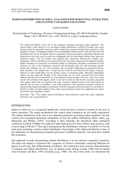 761 RADIUM DISTRIBUTION IN SOILS, ANALYSED WITH