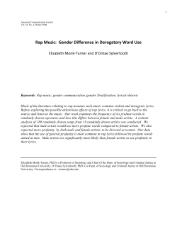 Rap Music: Gender Difference in Derogatory Word Use