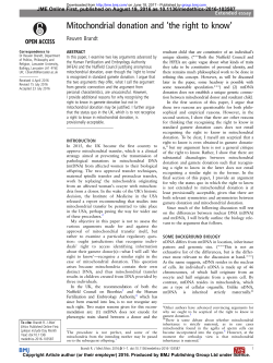 Mitochondrial donation and `the right to know`