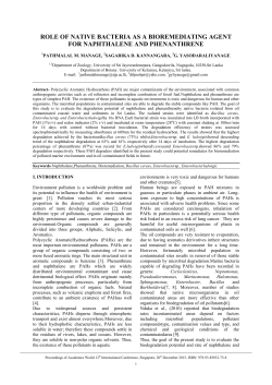 role of native bacteria as a bioremediating agent for naphthalene
