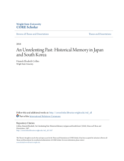 An Unrelenting Past: Historical Memory in Japan and South Korea