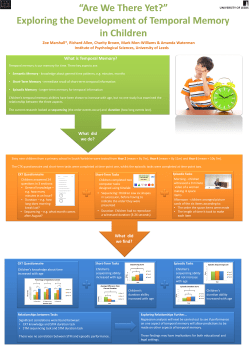 "Are We There Yet?" Exploring the Development of Temporal