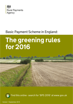 Basic Payment Scheme in England: The greening rules for 2016