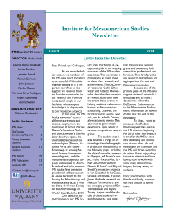 Institute for Mesoamerican Studies Newsletter