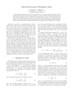 Optical Spectroscopy of Hydrogenic Atoms