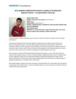 2015 SIEMENS COMPETITION IN MATH