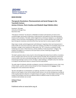 BOOK REVIEW Therapeutic Revolutions: Pharmaceuticals and
