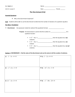 The Discriminant (9.6)