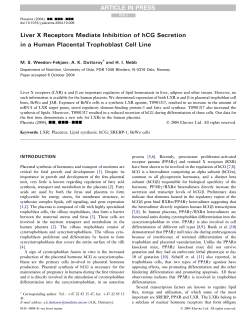 Liver X Receptors Mediate Inhibition of hCG Secretion in a