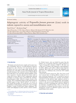 Adaptogenic activity of Trigonella foenum graecum