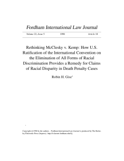 Rethinking McClesky v. Kemp: How U.S. Ratification of the