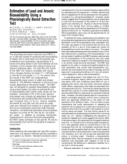 Estimation of lead and arsenic bioavailability using a physiologically