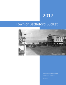 2017 Budget Report - Town of Battleford