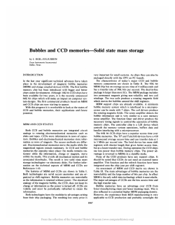 Bubbles and CCD memories-Solid state mass storage