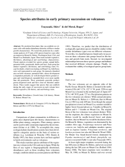 Species Attributes in Early Primary Succession on Volcanoes