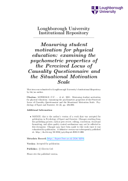 Measuring student motivation for physical education: examining the