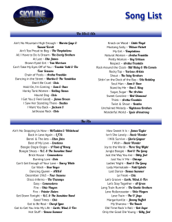 New Song List - Skyline Drive Band