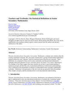 Teachers and Textbooks: On Statistical Definitions in Senior