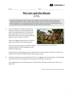 CommonLit | The Lion and the Mouse