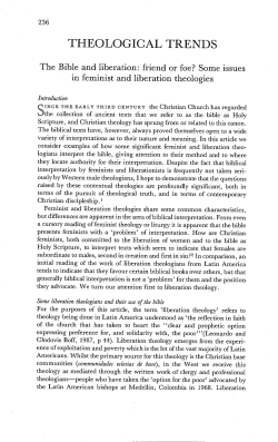 The Bible and Liberation: Friend or Foe? Some Issues in
