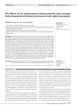 The effects of two equal-volume training protocols upon strength
