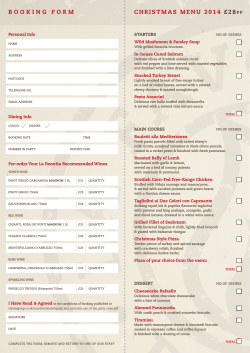 La Fav Christmas Menu