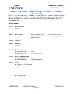 Primary Management Liability Insurance for Private Companies