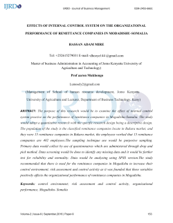 EFFECTS OF INTERNAL CONTROL SYSTEM ON THE