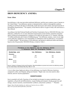 Chapter 9 IRON DEFICIENCY ANEMIA