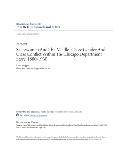 Saleswomen And The Middle -Class: Gender And Class Conflict