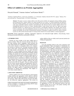 Effect of Additives on Protein Aggregation