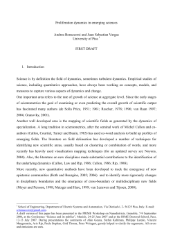 Proliferation dynamics in emerging sciences Andrea