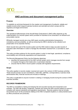ANO archives and document management policy