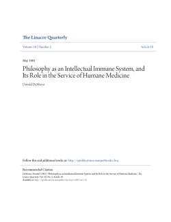 Philosophy as an Intellectual Immune System, and Its Role in the