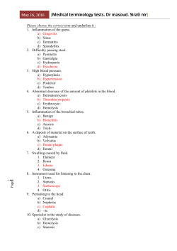 Medical terminology tests. Dr masoud. Sirati nir