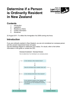 Determine If a Person is Ordinarily Resident in New Zealand