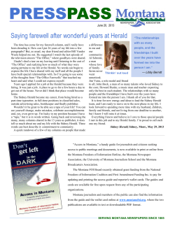 Press Pass June 2013 - Montana Newspaper Association