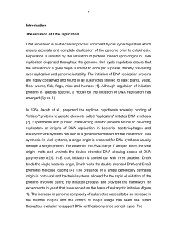 7 Introduction The initiation of DNA replication - diss.fu