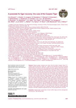 A postulate for tiger recovery: the case of the Caspian Tiger