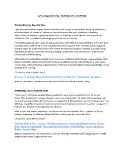 Surface Supplied Diving - Restricted and Unrestricted Restricted