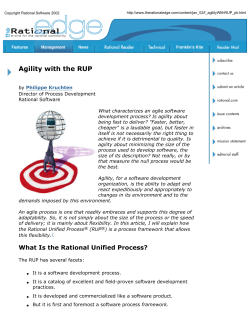 Agility with the RUP - Integrated Management Systems, Inc.