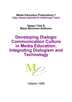 Developing Dialogic Communication Culture in Media Education