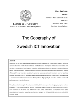 The Geography of Swedish ICT Innovation