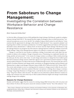 From Saboteurs to Change Management