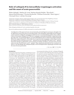 Role of cathepsin B in intracellular trypsinogen activation and the