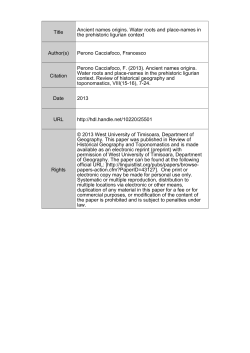 Title Ancient names origins. Water roots and place