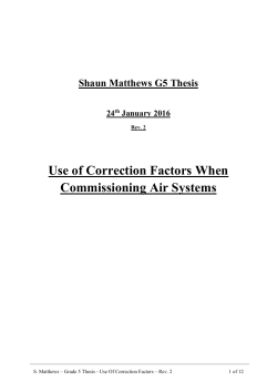 Use of Correction Factors When Commissioning Air Systems