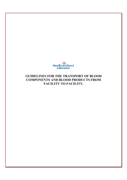 Transportation of Blood Components and Products from Facility to