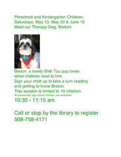 10:30 - 11:15 am. Call or stop by the library to register 508-758-4171