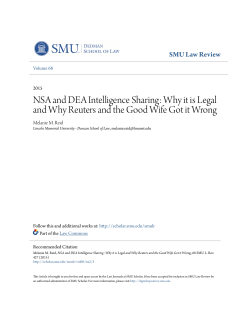 NSA and DEA Intelligence Sharing: Why it is Legal